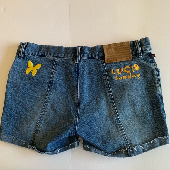 Ralph Lauren, Denim jean shorts with butterfly decals. size 6. Colorful.… - Picture 2 of 8